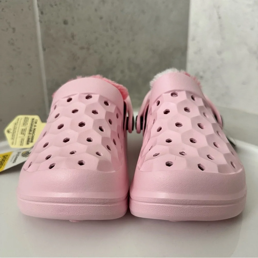 Joybees Varsity Lined Pink Clogs Size 8